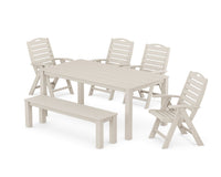 Thumbnail for Trex Yacht Club Highback Chair 6-Piece Parsons Dining Set with Bench - Sand Castle