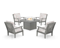 Thumbnail for Trex Yacht Club 5-Piece Deep Seating Set with Square Fire Pit Table