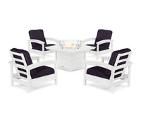 Thumbnail for Trex Rockport 5-Piece Deep Seating Set with Yacht Club Fire Pit Table