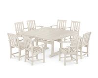Thumbnail for Trex Cape Cod 9-Piece Square Farmhouse Dining Set with Trestle Legs - Sand Castle