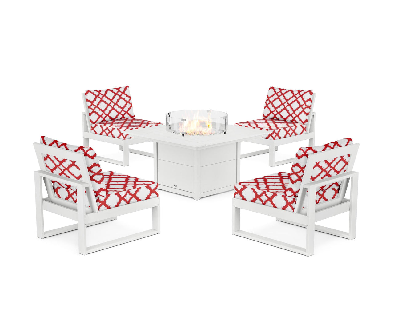 Trex Eastport Modular 5-Piece Deep Seating Set with Square Fire Pit Table