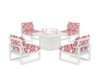 Thumbnail for Trex Eastport Modular 5-Piece Deep Seating Set with Square Fire Pit Table