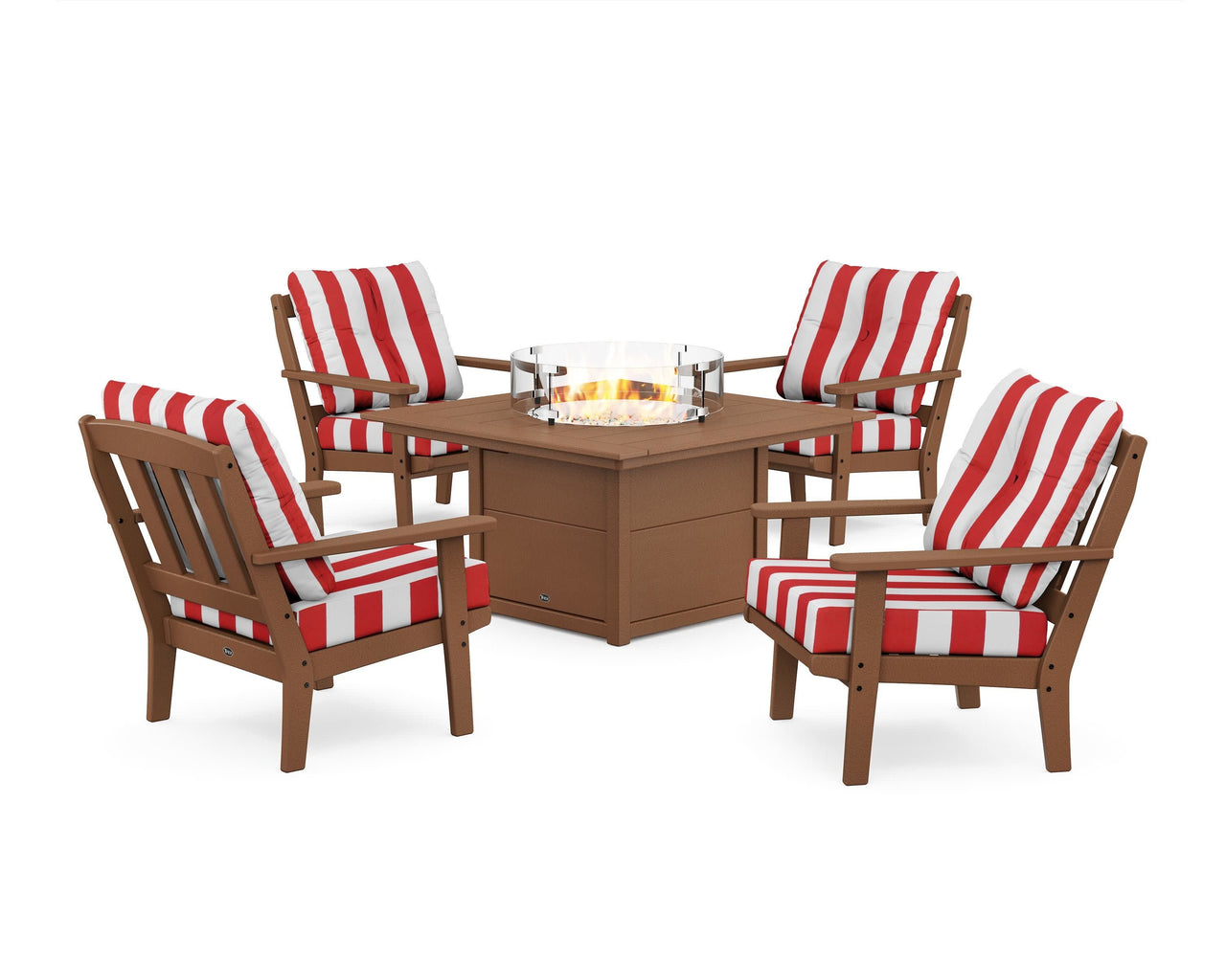 Trex Cape Cod 5-Piece Deep Seating Set with Fire Pit Table