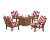 Thumbnail for Trex Cape Cod 5-Piece Deep Seating Set with Fire Pit Table