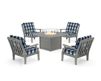Thumbnail for Trex Yacht Club 5-Piece Deep Seating Set with Fire Pit Table