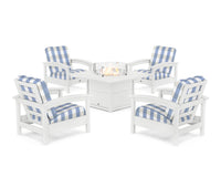 Thumbnail for Trex Rockport 5-Piece Deep Seating Set with Square Fire Pit Table