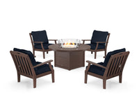 Thumbnail for Trex Yacht Club 5-Piece Deep Seating Set with Round Fire Pit Table