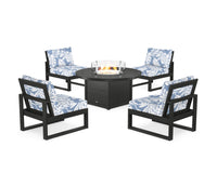 Thumbnail for Trex Eastport Modular 5-Piece Deep Seating Set with Round Fire Pit Table
