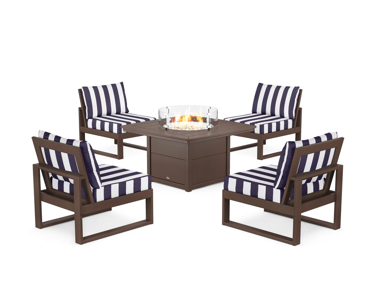 Trex Eastport Modular 5-Piece Deep Seating Set with Yacht Club Fire Pit Table