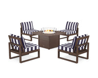Thumbnail for Trex Eastport Modular 5-Piece Deep Seating Set with Yacht Club Fire Pit Table