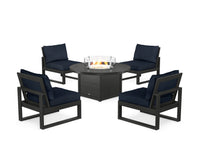 Thumbnail for Trex Eastport Modular 5-Piece Deep Seating Set with Round Fire Pit Table