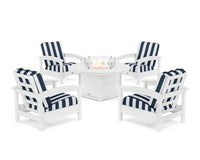 Thumbnail for Trex Rockport 5-Piece Deep Seating Set with Round Fire Pit Table