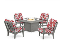 Thumbnail for Trex Cape Cod 5-Piece Deep Seating Set with Fire Pit Table