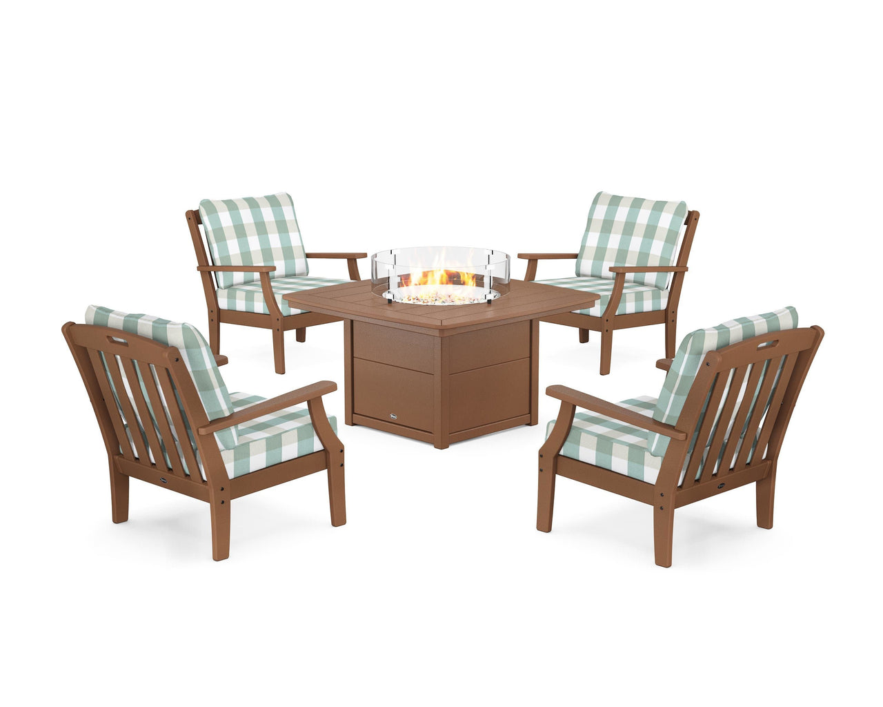 Trex Yacht Club 5-Piece Deep Seating Set with Fire Pit Table
