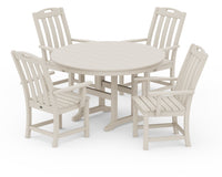 Thumbnail for Trex Yacht Club 5-Piece Round Arm Chair Dining Set - Sand Castle