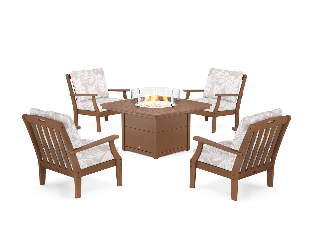 Trex Yacht Club 5-Piece Deep Seating Set with Fire Pit Table