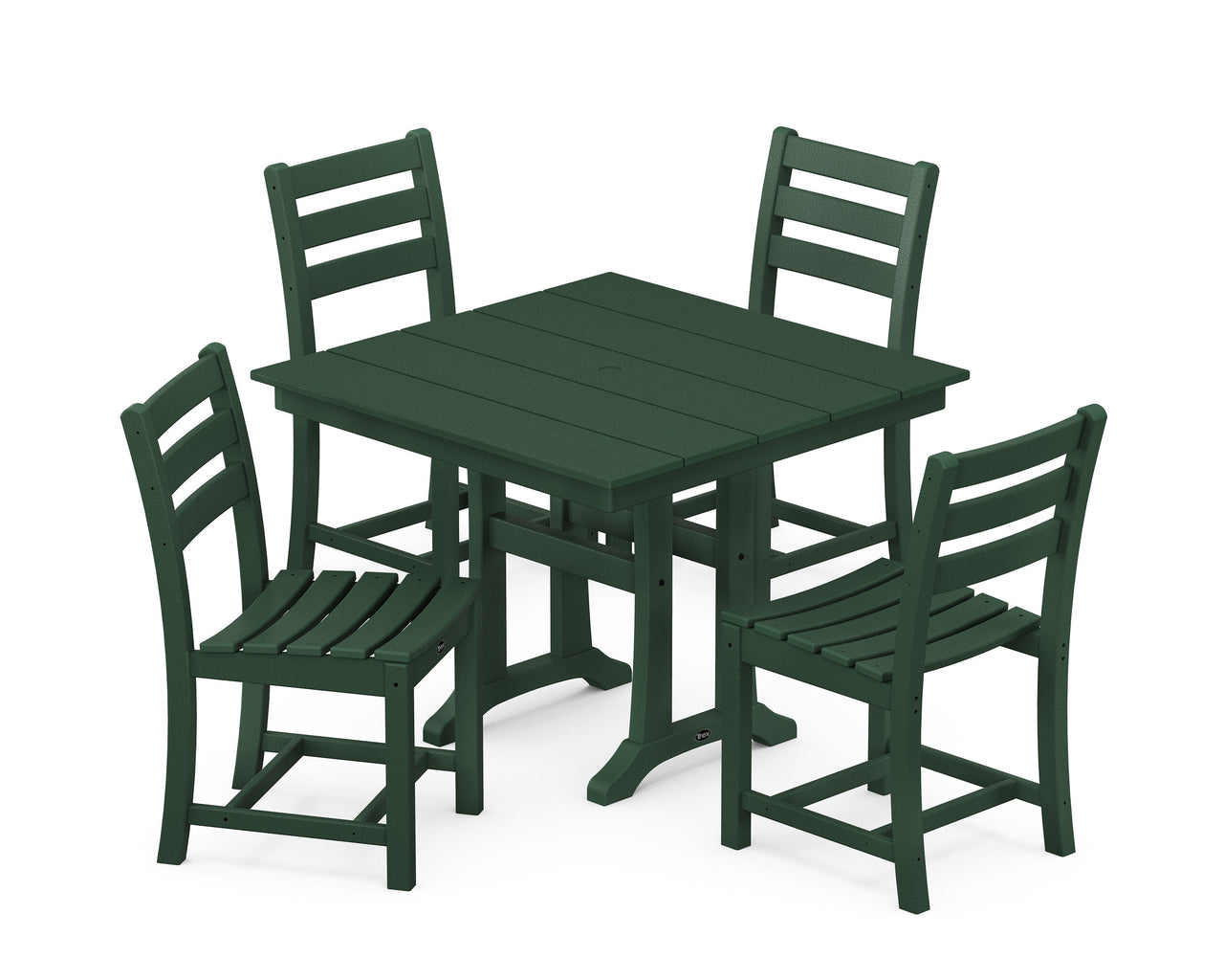 Trex Monterey Bay 5-Piece Farmhouse Trestle Side Chair Dining Set