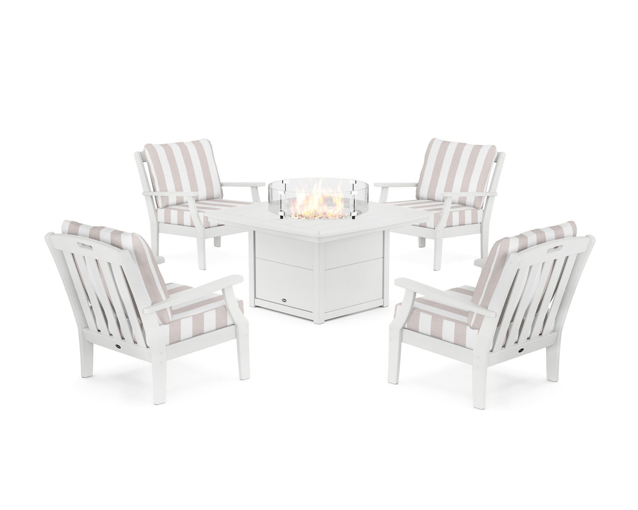 Trex Yacht Club 5-Piece Deep Seating Set with Fire Pit Table