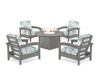 Thumbnail for Trex Rockport 5-Piece Deep Seating Set with Round Fire Pit Table