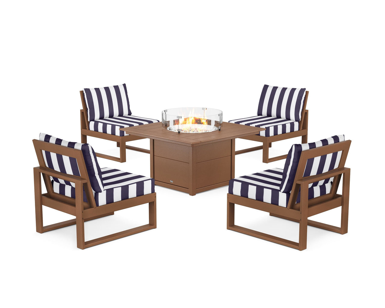 Trex Eastport Modular 5-Piece Deep Seating Set with Square Fire Pit Table