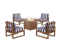 Thumbnail for Trex Eastport Modular 5-Piece Deep Seating Set with Square Fire Pit Table