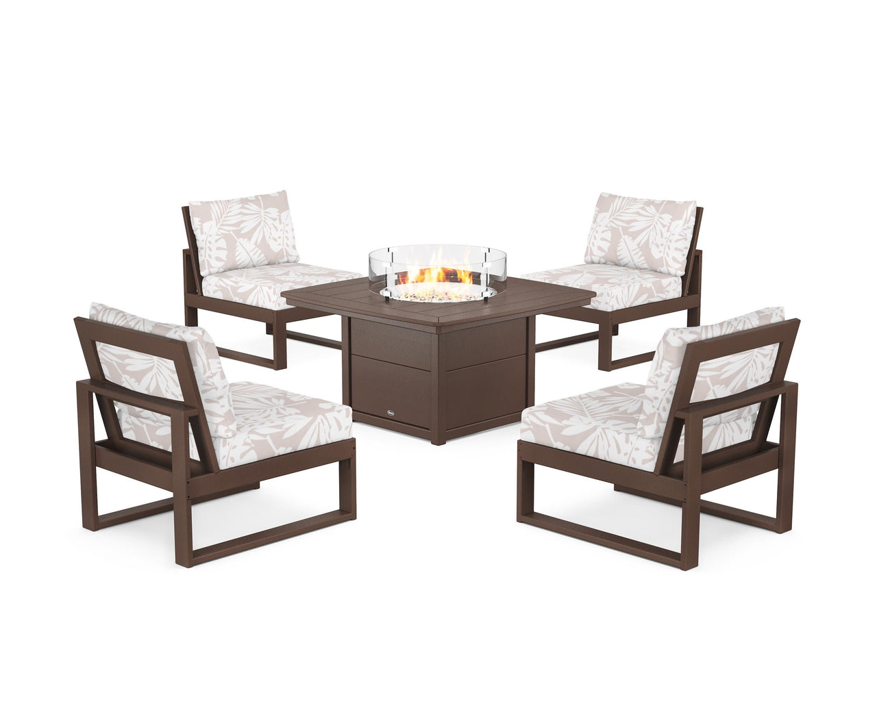 Trex Eastport Modular 5-Piece Deep Seating Set with Yacht Club Fire Pit Table