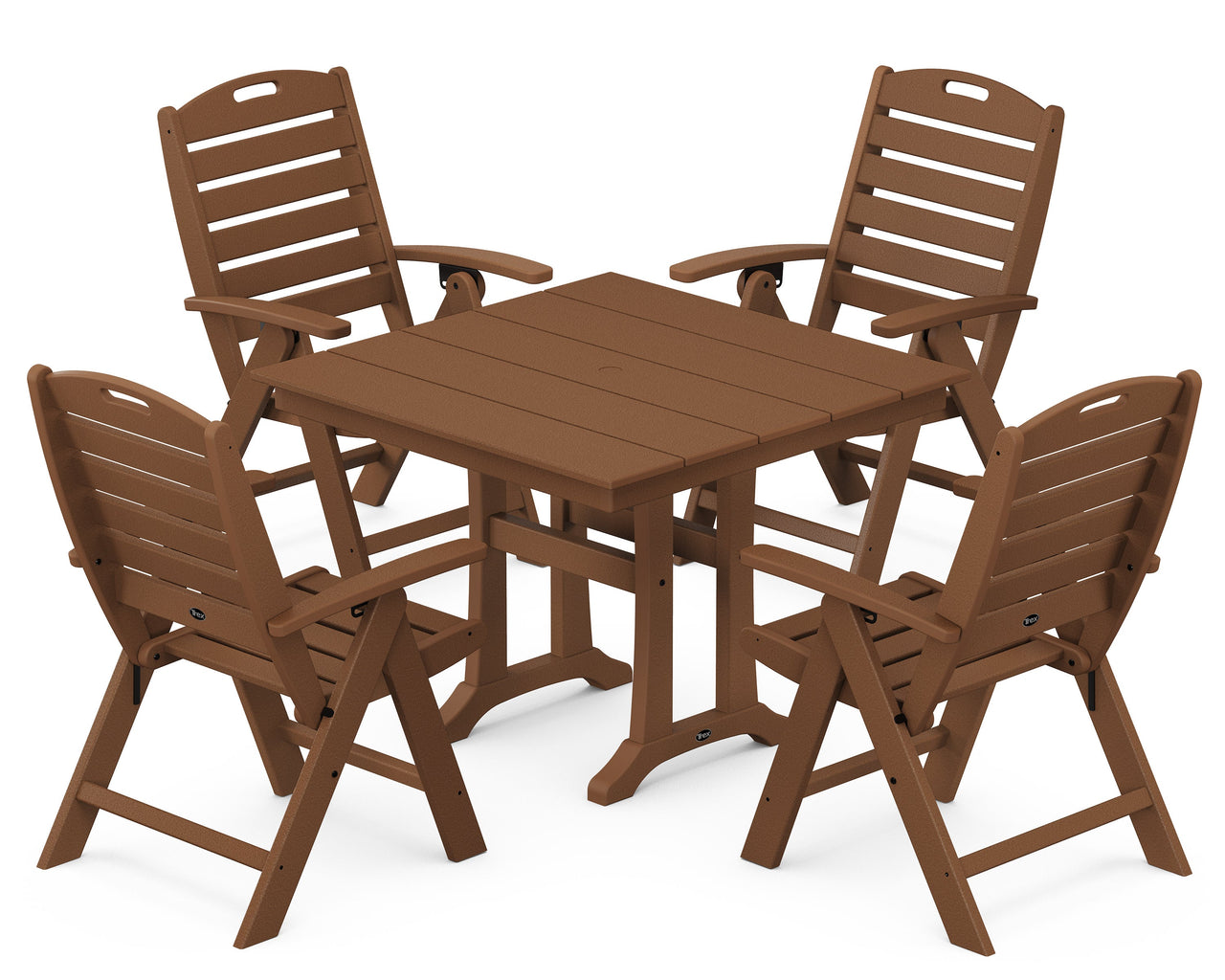 Trex Yacht Club Highback 5-Piece Farmhouse Trestle Dining Set