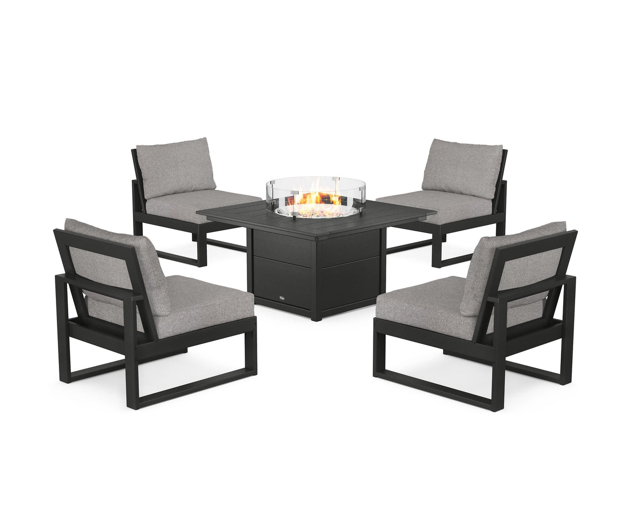 Trex Eastport Modular 5-Piece Deep Seating Set with Square Fire Pit Table