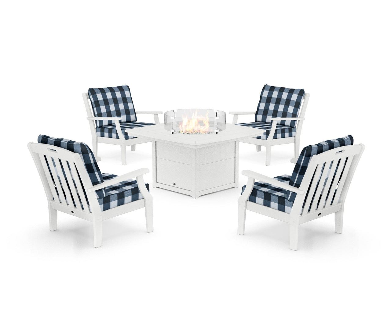 Trex Yacht Club 5-Piece Deep Seating Set with Fire Pit Table