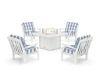 Thumbnail for Trex Yacht Club 5-Piece Deep Seating Set with Square Fire Pit Table