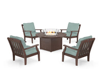 Thumbnail for Trex Yacht Club 5-Piece Deep Seating Set with Round Fire Pit Table