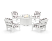 Thumbnail for Trex Yacht Club 5-Piece Deep Seating Set with Square Fire Pit Table