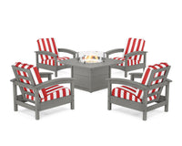 Thumbnail for Trex Rockport 5-Piece Deep Seating Set with Square Fire Pit Table