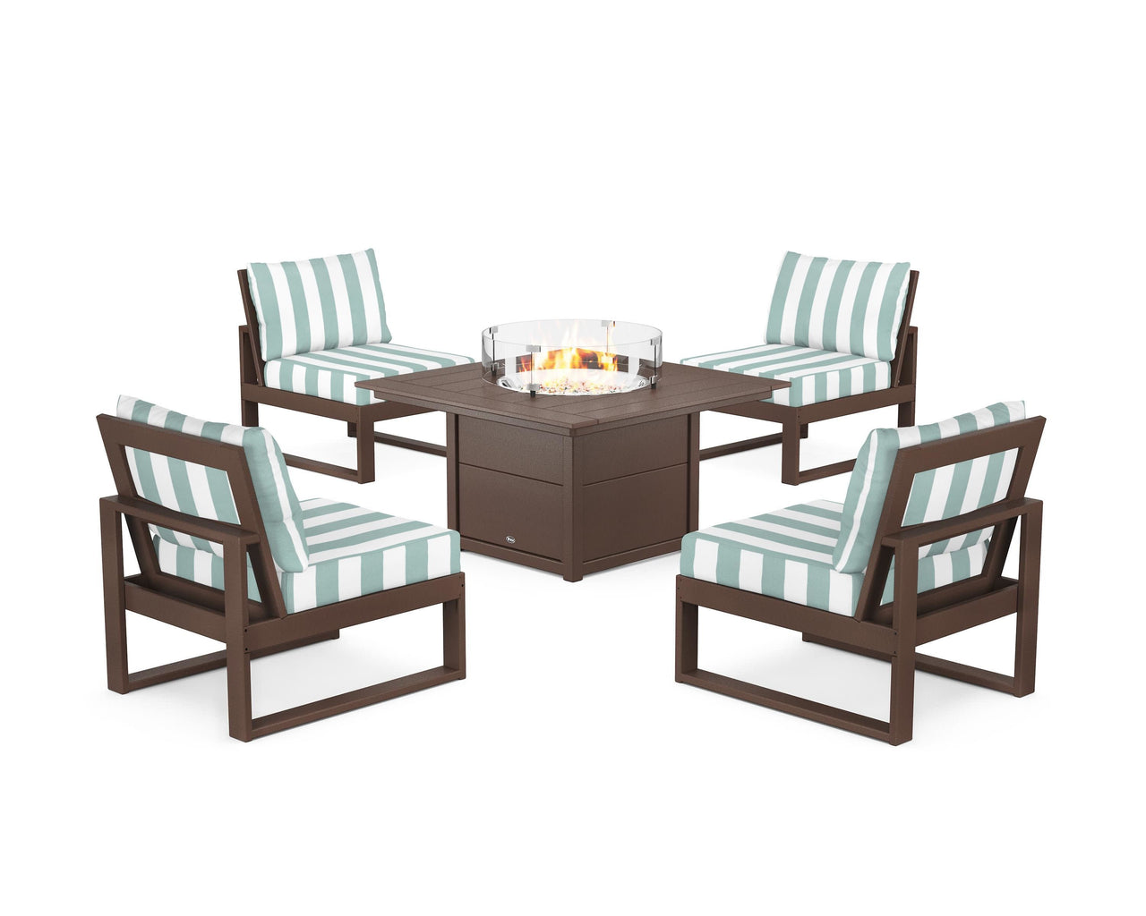 Trex Eastport Modular 5-Piece Deep Seating Set with Square Fire Pit Table