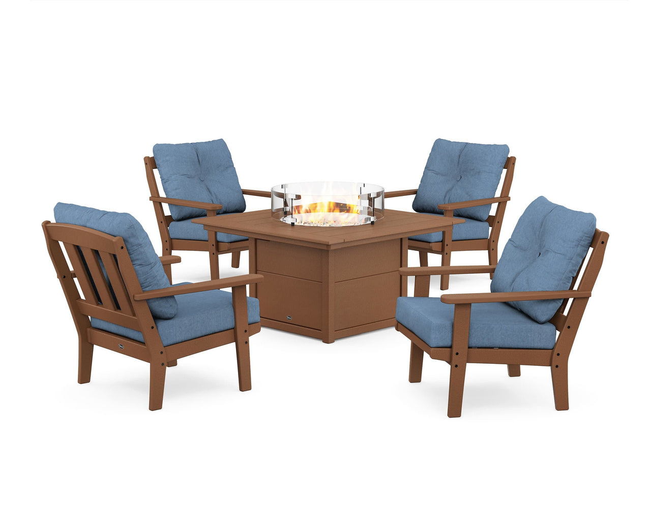 Trex Cape Cod 5-Piece Deep Seating Set with Fire Pit Table