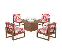 Thumbnail for Trex Eastport Modular 5-Piece Deep Seating Set with Round Fire Pit Table