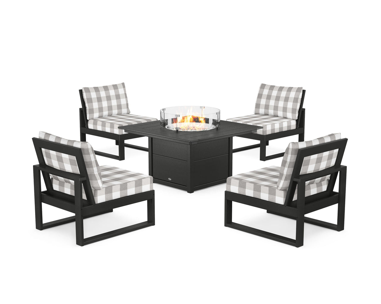 Trex Eastport Modular 5-Piece Deep Seating Set with Square Fire Pit Table