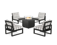 Thumbnail for Trex Eastport Modular 5-Piece Deep Seating Set with Square Fire Pit Table