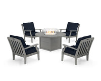 Thumbnail for Trex Yacht Club 5-Piece Deep Seating Set with Round Fire Pit Table