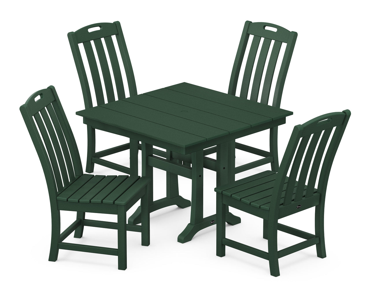 Trex Yacht Club 5-Piece Farmhouse Trestle Side Chair Dining Set