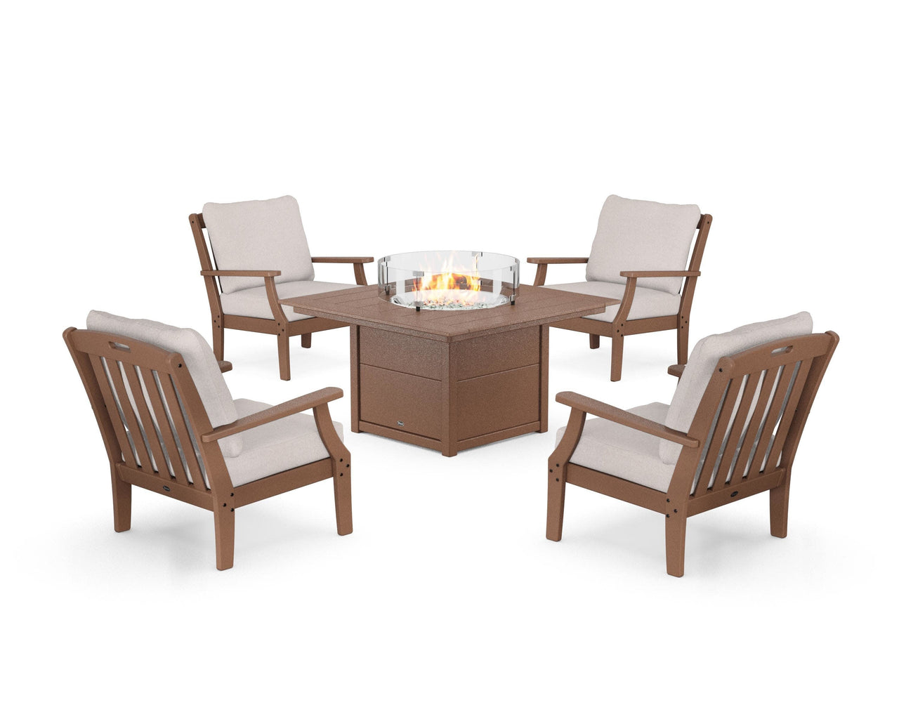 Trex Yacht Club 5-Piece Deep Seating Set with Square Fire Pit Table