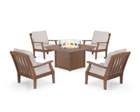 Thumbnail for Trex Yacht Club 5-Piece Deep Seating Set with Square Fire Pit Table