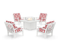 Thumbnail for Trex Yacht Club 5-Piece Deep Seating Set with Square Fire Pit Table
