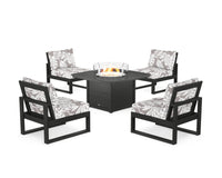 Thumbnail for Trex Eastport Modular 5-Piece Deep Seating Set with Yacht Club Fire Pit Table