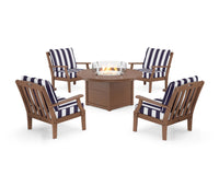 Thumbnail for Trex Yacht Club 5-Piece Deep Seating Set with Round Fire Pit Table