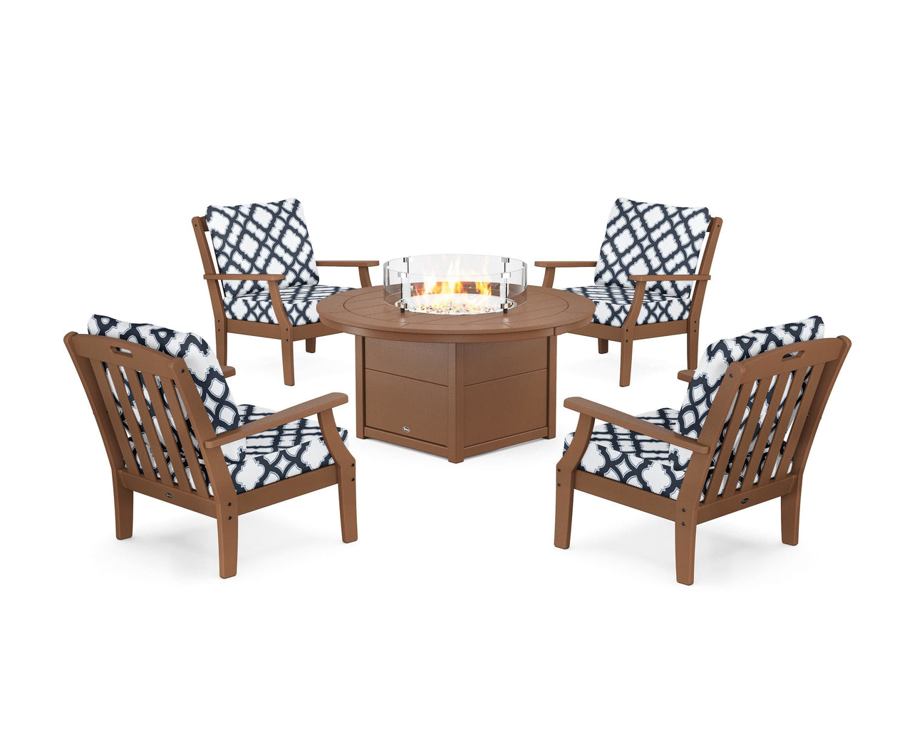 Trex Yacht Club 5-Piece Deep Seating Set with Round Fire Pit Table