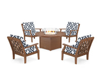 Thumbnail for Trex Yacht Club 5-Piece Deep Seating Set with Round Fire Pit Table