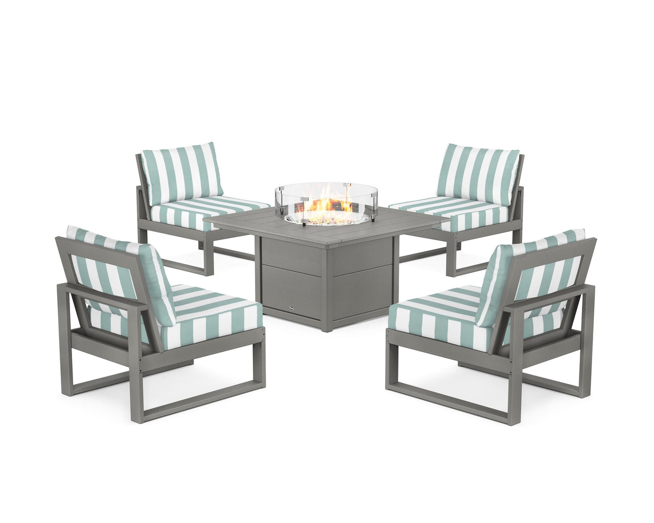 Trex Eastport Modular 5-Piece Deep Seating Set with Square Fire Pit Table