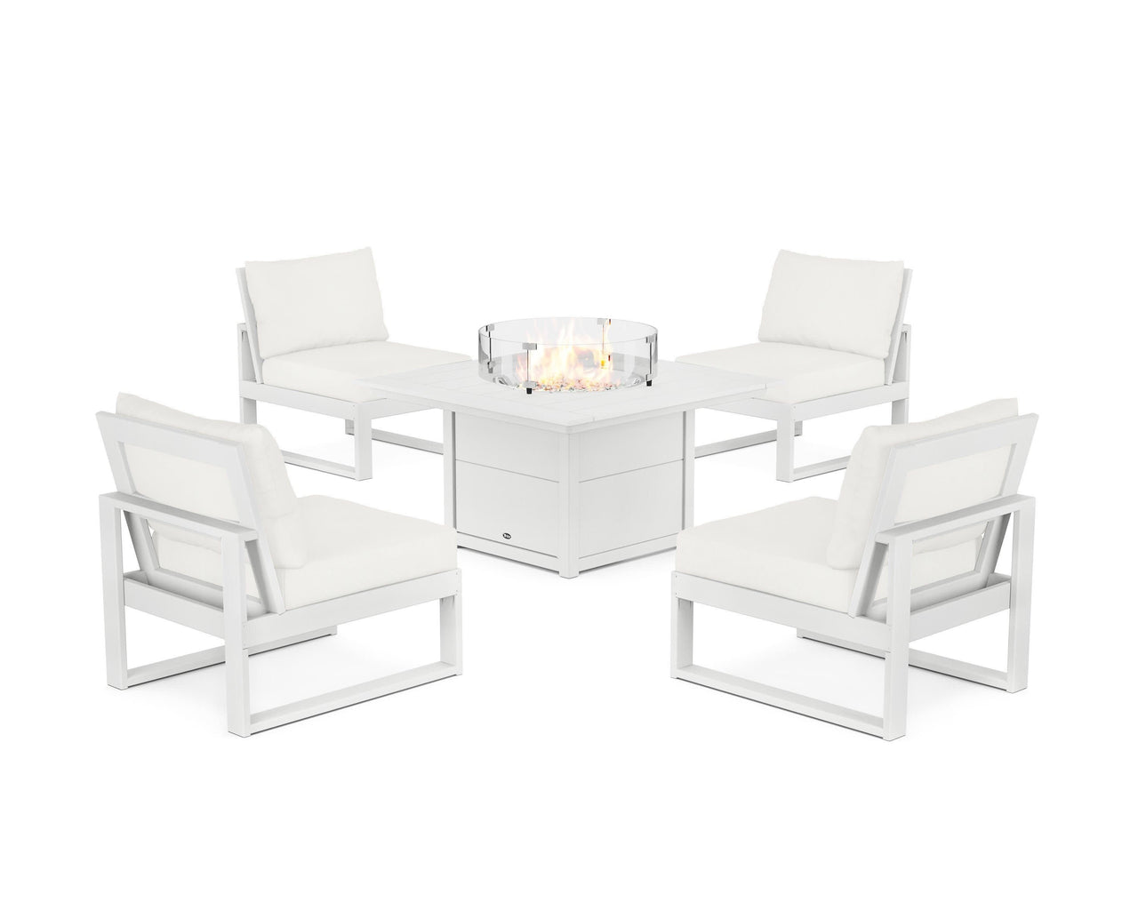 Trex Eastport Modular 5-Piece Deep Seating Set with Square Fire Pit Table