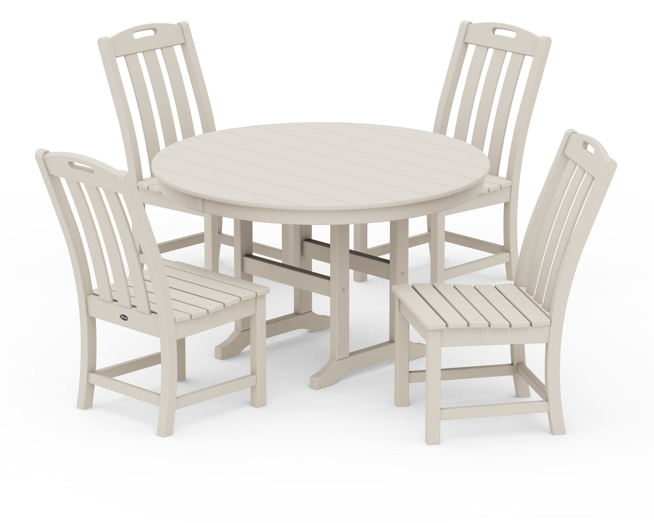 Trex Yacht Club 5-Piece Round Side Chair Dining Set - Sand Castle